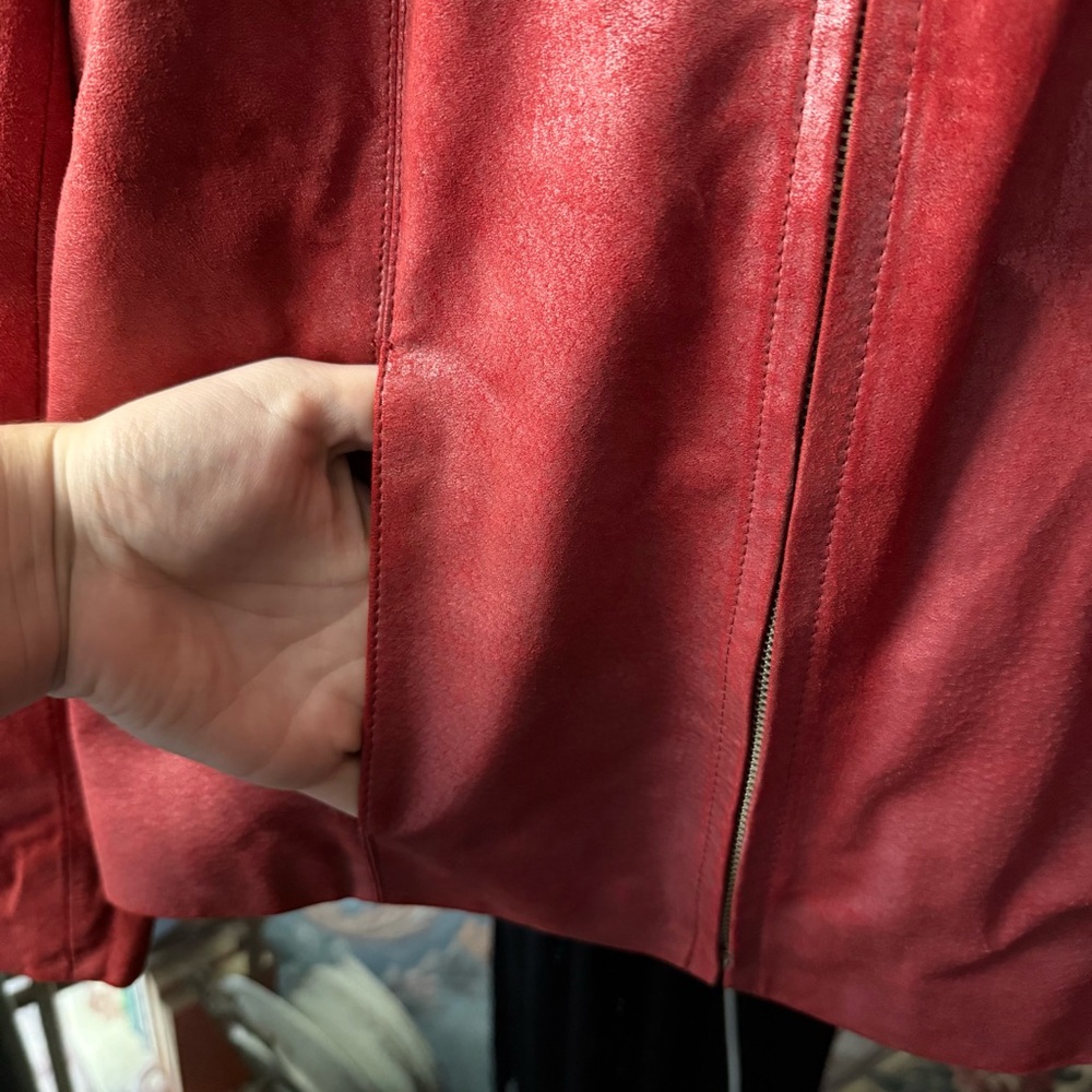 Adler Collection Women’s Red Genuine Leather Zipper Jacket Classic Stylish - Picture 12 of 12